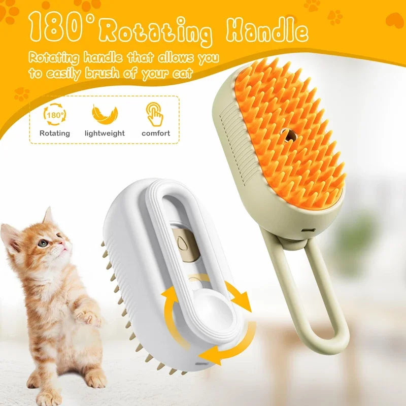 Cat Dog Steamy Brush Steam Brush Electric Sprayer for Massage Pet Grooming Tool Shedding 3 in 1 Electric Sprays Massage Combs