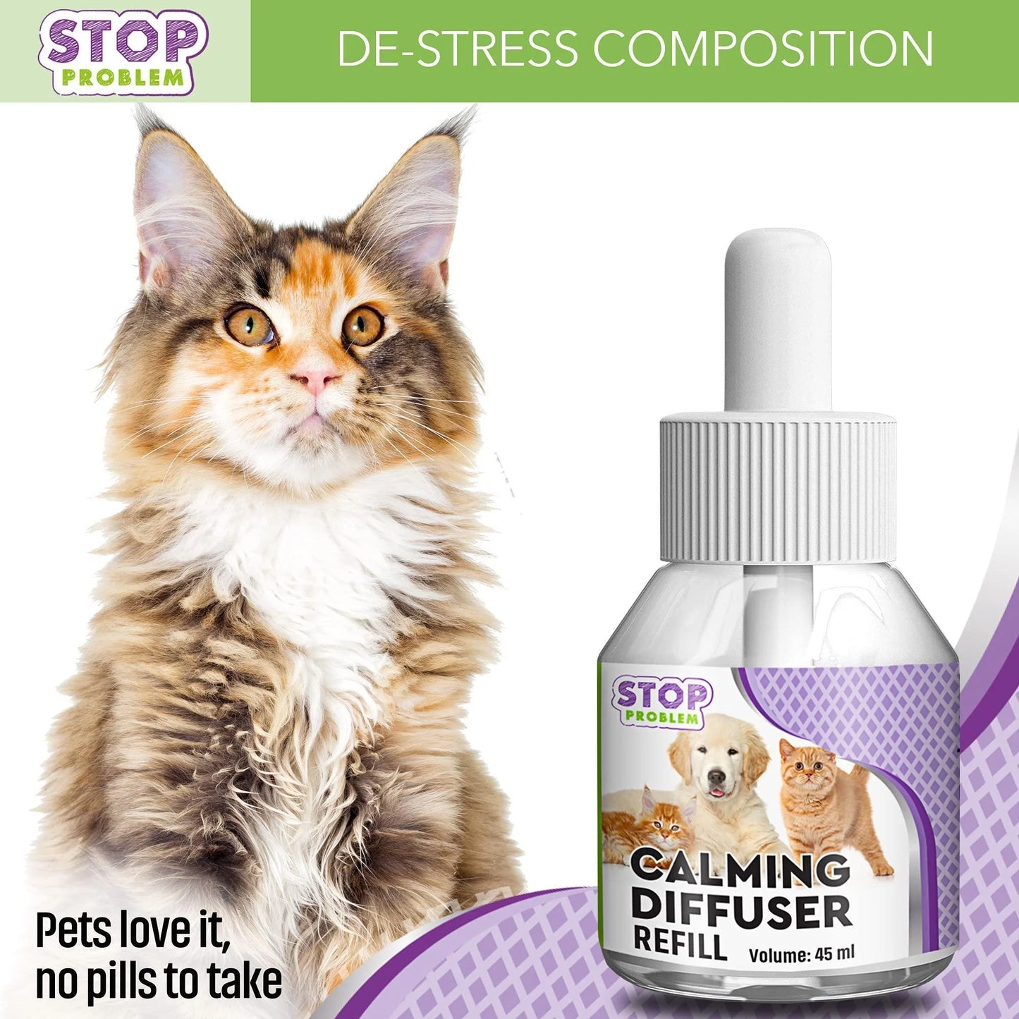 Cat Calming Diffuser Pet anti Anxiety Feline Pheromones Plug in Stress Relief